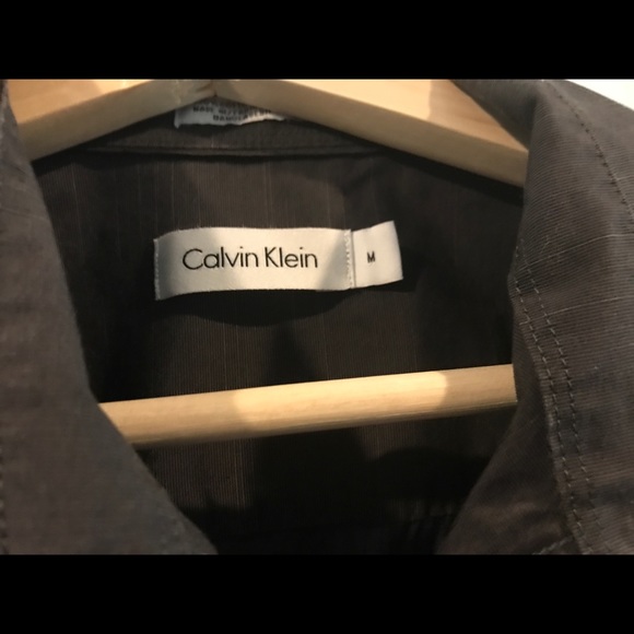 Charcoal Calvin Klein Button Down Shirt NWOT - Picture 3 of 5